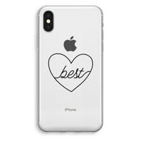Best heart black: iPhone XS Transparant Hoesje