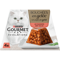 Gourmet Revelations Stukjes in Gelei met Zalm, 4 x 57g bij Jumbo