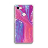 Paarse stroom: Google Pixel 3 Transparant Hoesje