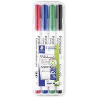 Staedtler Lumocolor whiteboard pen 301 301 WP4 Whiteboardmarker Zwart, Rood, Blauw, Groen 4 stuk(s) - thumbnail