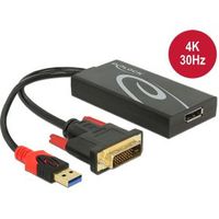 DeLOCK 0.3m, DVI 24+1 + USB-A/Displayport 20p 0,3 m DVI-D + USB HDMI Zwart - thumbnail