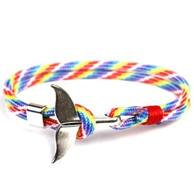 Whale staart anker charme nautische Survival touw ketting armbanden (kleurrijke)