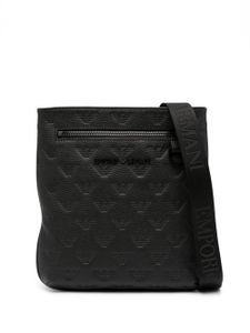 Emporio Armani sac porté épaule à motif monogrammé embossé - Noir