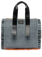 QUIRA sac cabas en raphia à patch logo - Orange