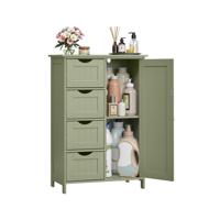 Badkamermeubel met 4 lades en 1 kast met verstelbare plank, bos groen
