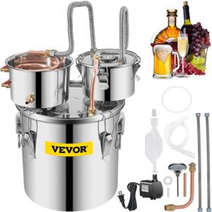 VEVOR Water Distilleerder Alcohol Distilleerder 5,5gal 21l Water Wijn Distilleerder Snelkoelende Thermometer Fabrieksdirect