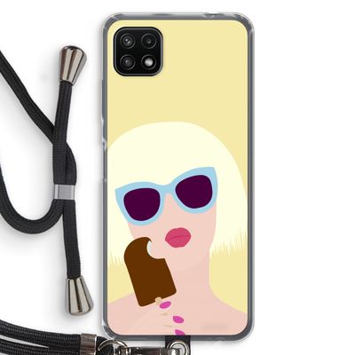 Ice cream: Samsung Galaxy A22 5G Transparant Hoesje met koord