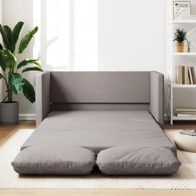 Slaapbank vloermodel 2-in-1 112x174x55 cm stof taupe