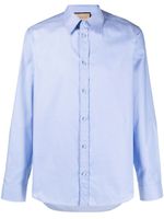 Gucci long-sleeve cotton shirt - Bleu - thumbnail