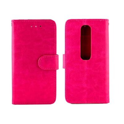 Voor Vodafone Smart N10 Crazy Horse textuur horizontale Flip lederen draagtas met houder & kaartsleuven & portemonnee & fotolijstjes (magenta)