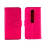 Voor Vodafone Smart N10 Crazy Horse textuur horizontale Flip lederen draagtas met houder & kaartsleuven & portemonnee & fotolijstjes (magenta)