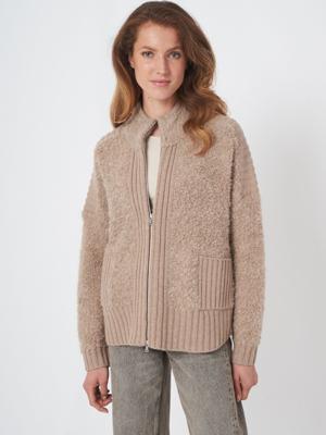 Vest met rits van alpaca wolmix