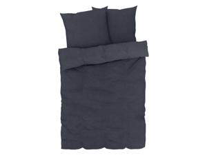 LIVARNO home Linnen dekbedovertrek 200 x 200 cm (Zwart/blauw)
