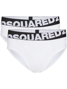 DSQUARED2 lot de deux slips à bande logo - Blanc