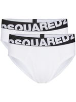 DSQUARED2 lot de deux slips à bande logo - Blanc - thumbnail