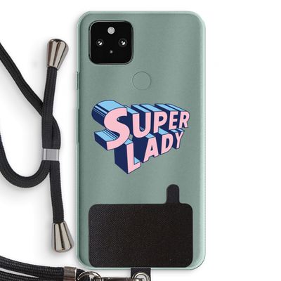 Superlady: Pixel 5a 5G Transparant Hoesje met koord