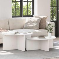Salontafel 2 pcs Wit 79 x 39.5 x 40 cm Massief grenenhout