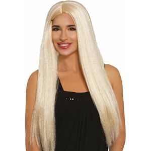 Fiestas Guirca Verkleed pruik lang haar - blond - voor dames - one size   -