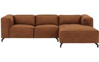 Goossens Bank Calvin cognac, micro leer, 2,5-zits, modern design