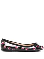 Prada ballerines à fleurs - Noir