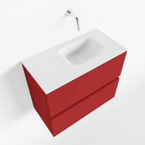 Toiletmeubel Mondiaz Ada | 60 cm | Meubelkleur Fire | Lex wastafel Talc Rechts | Zonder kraangat