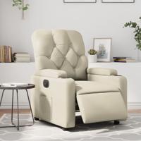 Fauteuil elektrisch verstelbaar kunstleer crèmekleurig