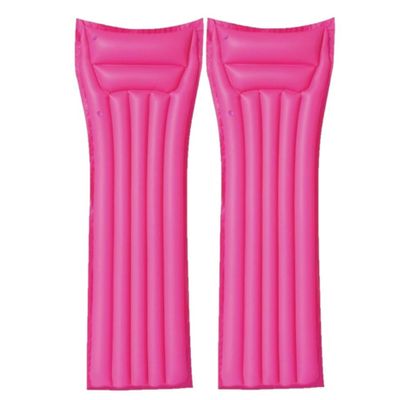 Set van 2x stuks bestway basic opblaabaar luchtbed roze 183 cm volwassenen Set van 2x stuks bestway basic opblaabaar luchtbed roze 183 cm volwassenen