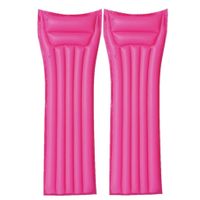 Set van 2x stuks bestway basic opblaabaar luchtbed roze 183 cm volwassenen - thumbnail