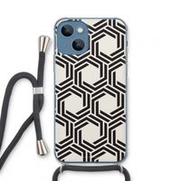 Geometrisch patroon: iPhone 13 mini Transparant Hoesje met koord
