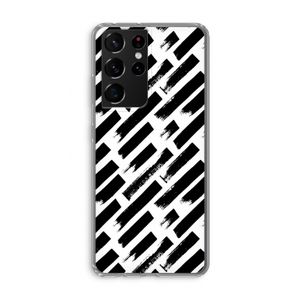 Zwarte vegen: Samsung Galaxy S21 Ultra Transparant Hoesje