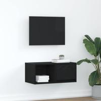 TV-meubel 60x31x25,5 cm spaanplaat zwart eikenkleurig