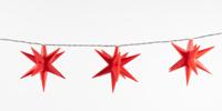 10Pcs Red 3D Star 12Cm / 10Led Warm White 1,5M / 5M Transpar - Annas collection