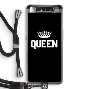 Queen zwart: Samsung Galaxy A80 Transparant Hoesje met koord