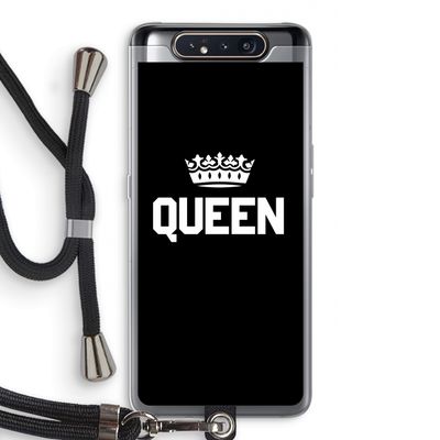 Queen zwart: Samsung Galaxy A80 Transparant Hoesje met koord