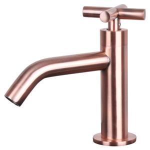 Differnz koudwaterkraan kruis - rood koper