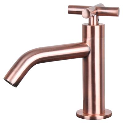 Differnz koudwaterkraan kruis - rood koper