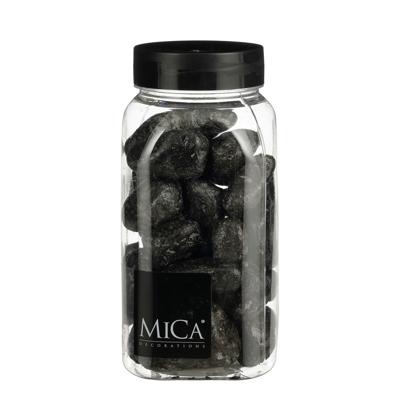 Mica Decorations decoratie stenen - 650ml - groot - antraciet mix - hobby steentjes