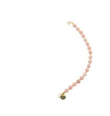 Solid Gold Tussenstuk Ketting Edelsteen 6mm Roze Opaal