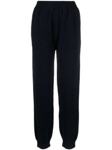 MSGM pantalon à logo brodé - Bleu