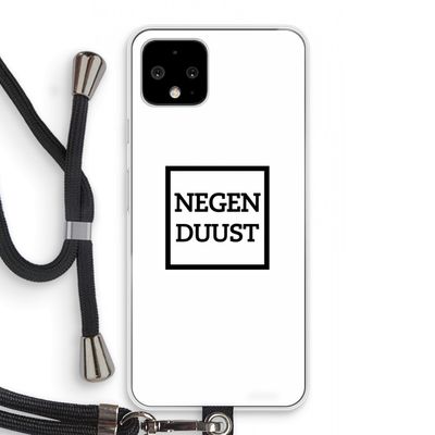 Negenduust vierkant: Pixel 4 Transparant Hoesje met koord