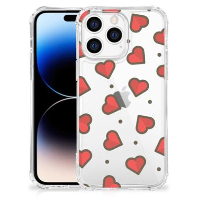 Apple iPhone 14 Pro Max Doorzichtige Silicone Hoesje Hearts Apple iPhone 14 Pro Max Doorzichtige Silicone Hoesje Hearts