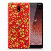 Nokia 1 Plus | TPU Case | Gouden Bloemen