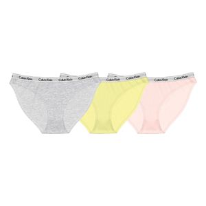 Calvin Klein 3-pack bikini broekjes coral cor/cyber green/grey