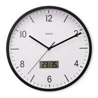 Hama dcf wandklok lanzarote tikt niet + thermometer en hygrometer 35 cm zwart/wit