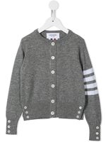 Thom Browne Kids cardigan en cachemire à 4 bandes signature - Gris - thumbnail