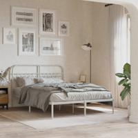 Bedframe met hoofdbord metaal wit 140x190 cm