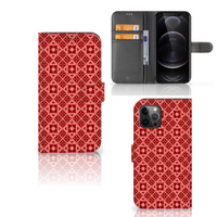 Apple iPhone 12 Pro Max Telefoon Hoesje Batik Rood