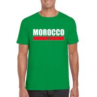 Groen Marokko supporter t-shirt voor heren - thumbnail