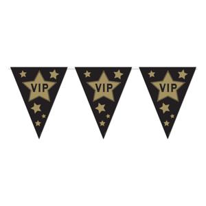 VIP feestslinger/vlaggenlijn - 360 x 30 cm - zwart/goud - van papier   -