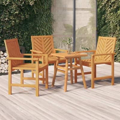 Tuinstoelen 3 st massief acaciahout